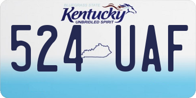 KY license plate 524UAF