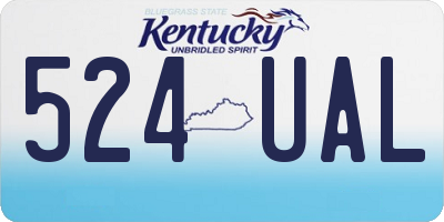 KY license plate 524UAL