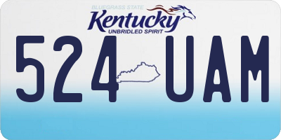 KY license plate 524UAM