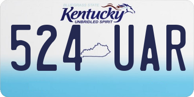 KY license plate 524UAR