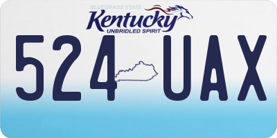 KY license plate 524UAX