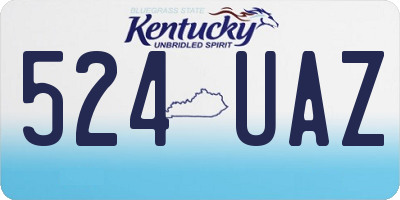 KY license plate 524UAZ