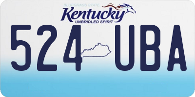 KY license plate 524UBA