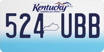 KY license plate 524UBB