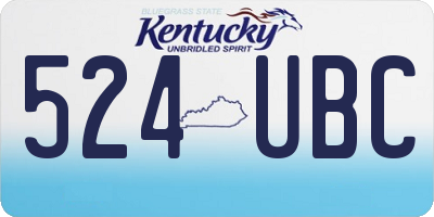 KY license plate 524UBC