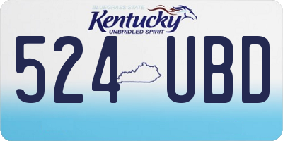 KY license plate 524UBD