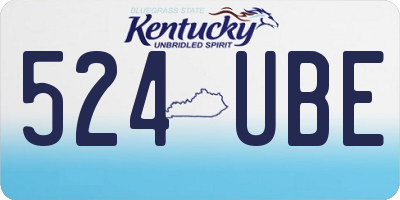 KY license plate 524UBE