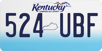 KY license plate 524UBF