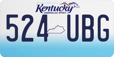 KY license plate 524UBG