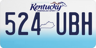 KY license plate 524UBH