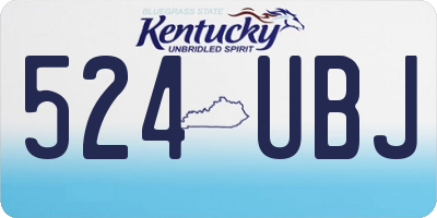 KY license plate 524UBJ