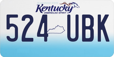 KY license plate 524UBK