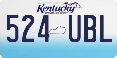KY license plate 524UBL