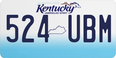 KY license plate 524UBM