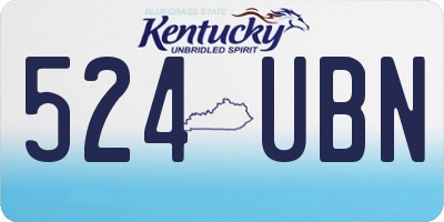 KY license plate 524UBN