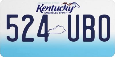 KY license plate 524UBO