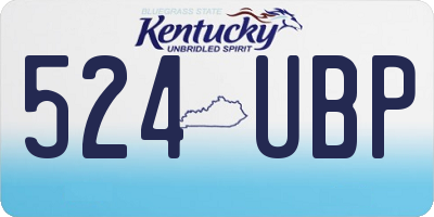 KY license plate 524UBP