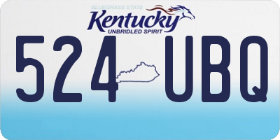 KY license plate 524UBQ