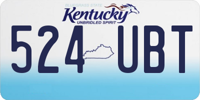 KY license plate 524UBT