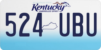 KY license plate 524UBU