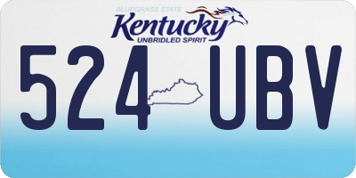 KY license plate 524UBV
