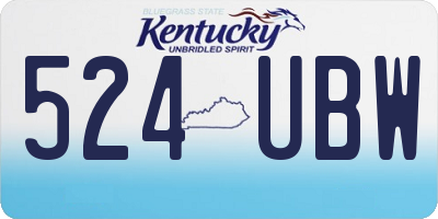 KY license plate 524UBW