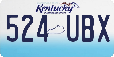 KY license plate 524UBX