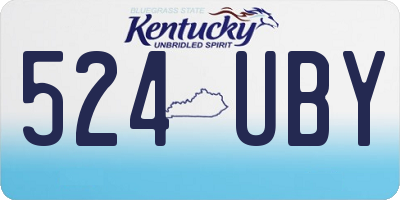 KY license plate 524UBY