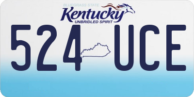 KY license plate 524UCE