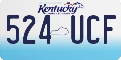 KY license plate 524UCF