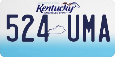 KY license plate 524UMA