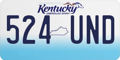 KY license plate 524UND