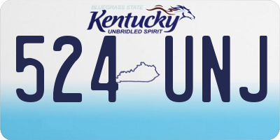 KY license plate 524UNJ