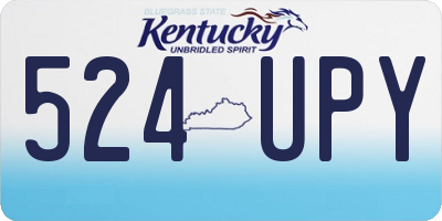 KY license plate 524UPY