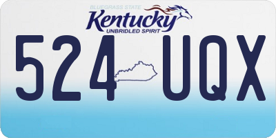 KY license plate 524UQX