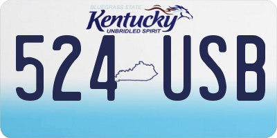 KY license plate 524USB