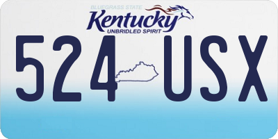 KY license plate 524USX