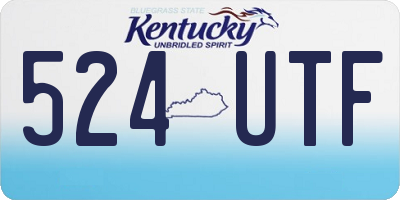 KY license plate 524UTF