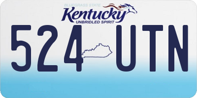 KY license plate 524UTN