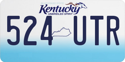 KY license plate 524UTR