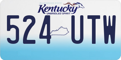 KY license plate 524UTW