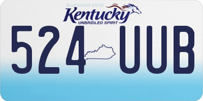 KY license plate 524UUB