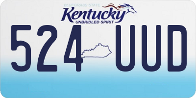 KY license plate 524UUD