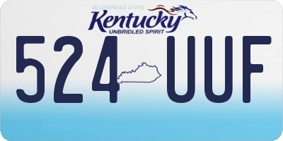 KY license plate 524UUF