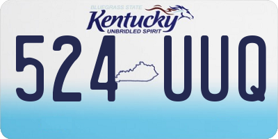 KY license plate 524UUQ