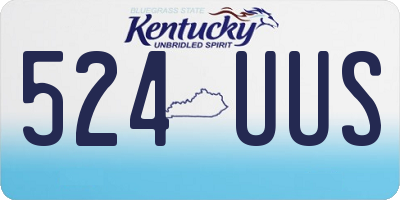 KY license plate 524UUS