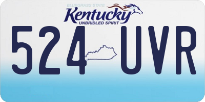 KY license plate 524UVR