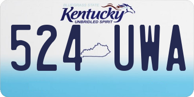KY license plate 524UWA