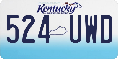 KY license plate 524UWD