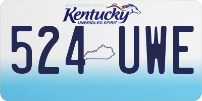 KY license plate 524UWE